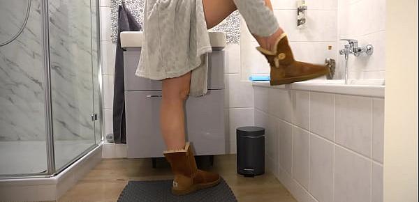  daddy surprises stepdaughter in the bathroom - he uses her and her innocent Ugg boots, projectfundiary